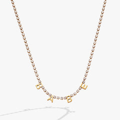 Babe Tennis Chain Necklace Stainless Steel Gold | Alex and Ani