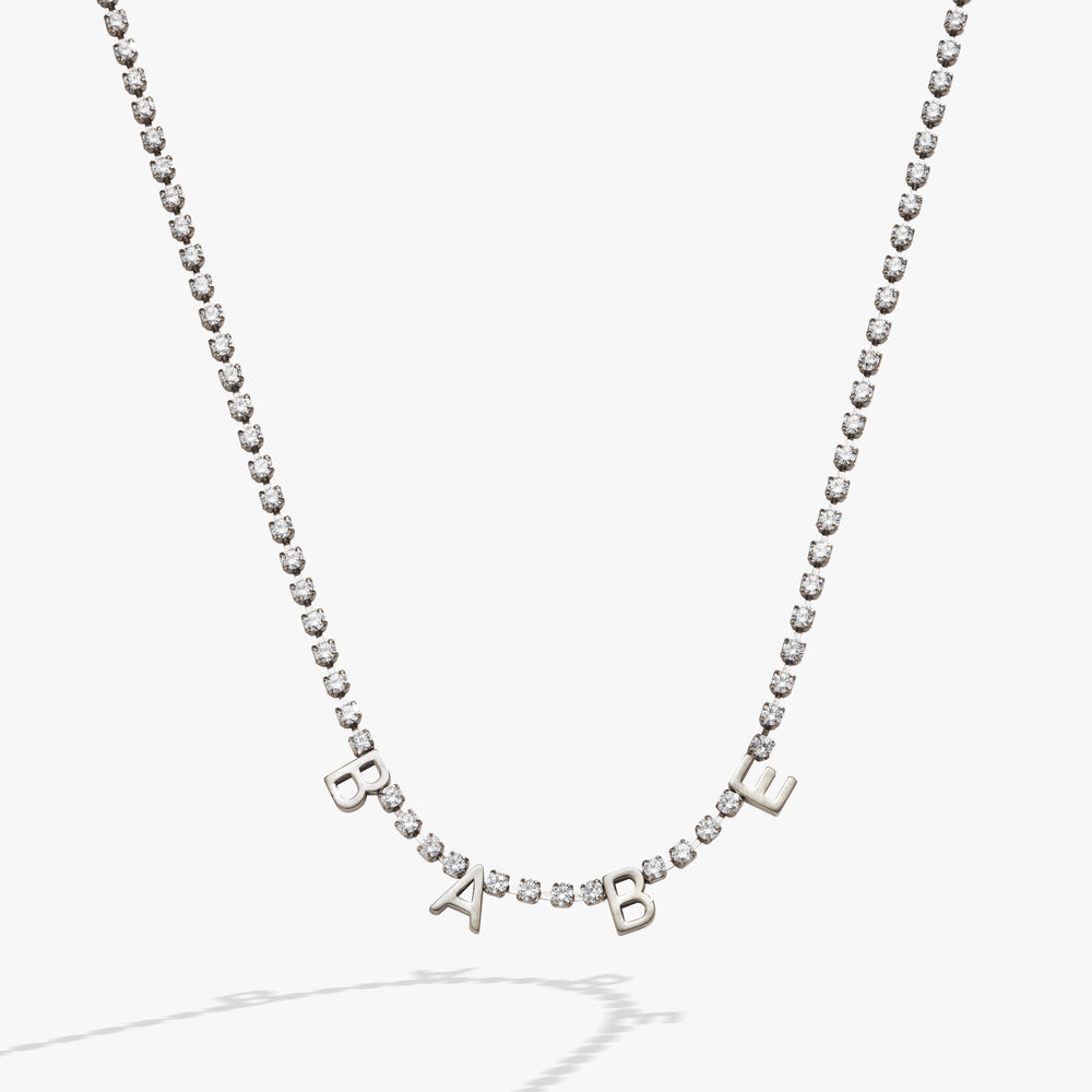 Babe Tennis Chain Necklace Stainless Steel Gold | Alex and Ani