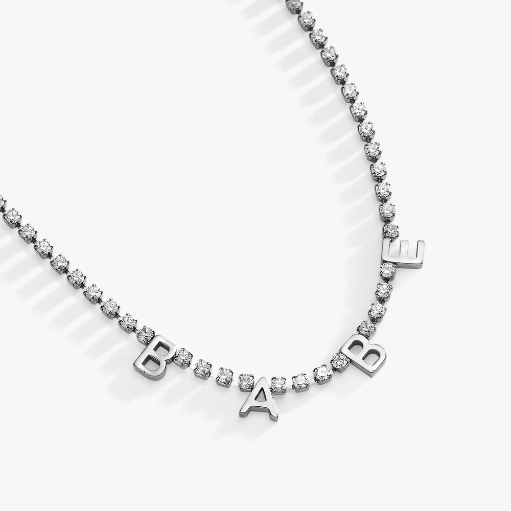 Babe Tennis Chain Necklace Stainless Steel Gold | Alex and Ani