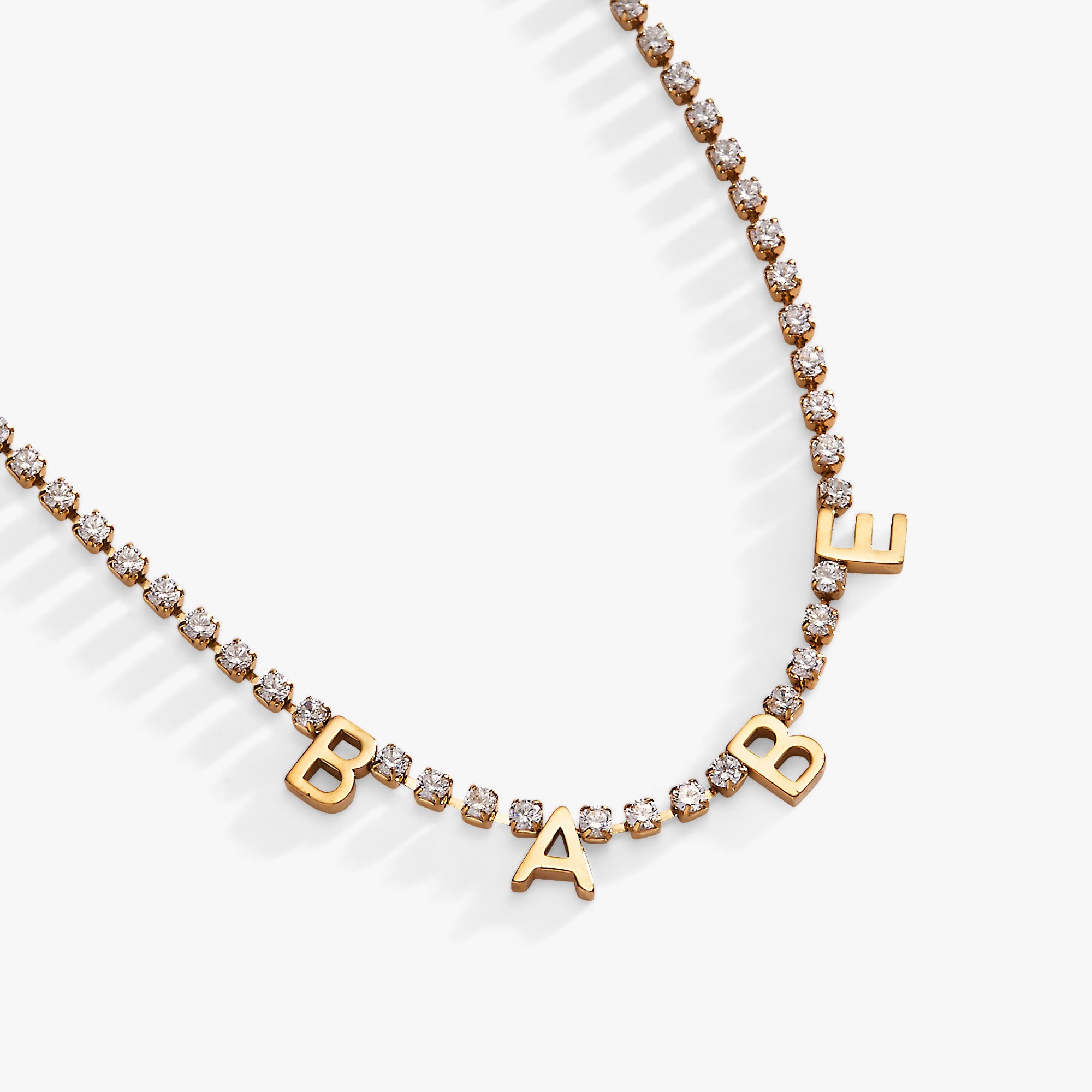 Babe Tennis Chain Necklace Stainless Steel Gold | Alex and Ani