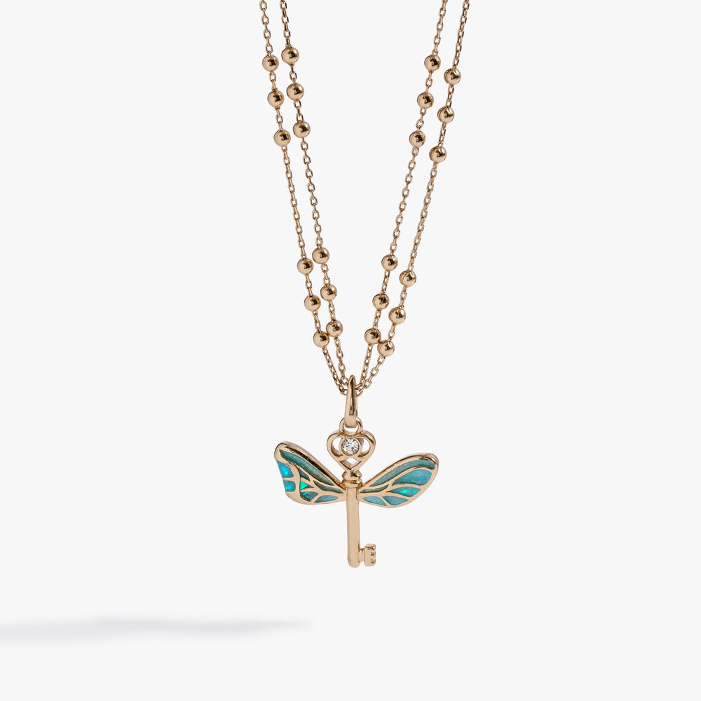 Harry Potter, Flying Keys Adjustable Necklace Gold | Alex and Ani