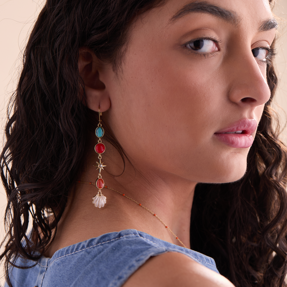 Moonlight Beach Linear Earring Gold | Alex and Ani