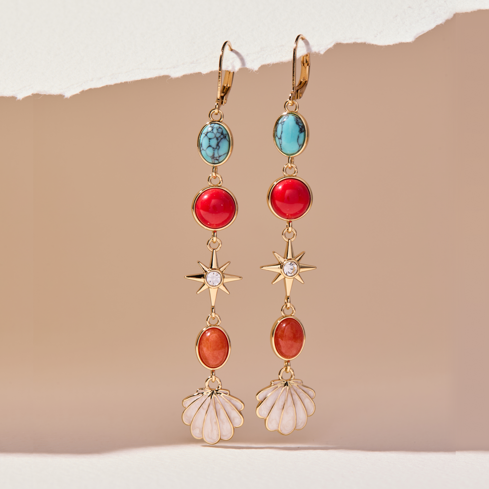 Moonlight Beach Linear Earring Gold | Alex and Ani