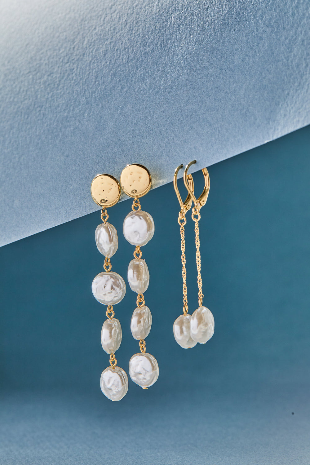 Coin Pearl Lever Back Earring Stainless Steel Gold | Alex and Ani