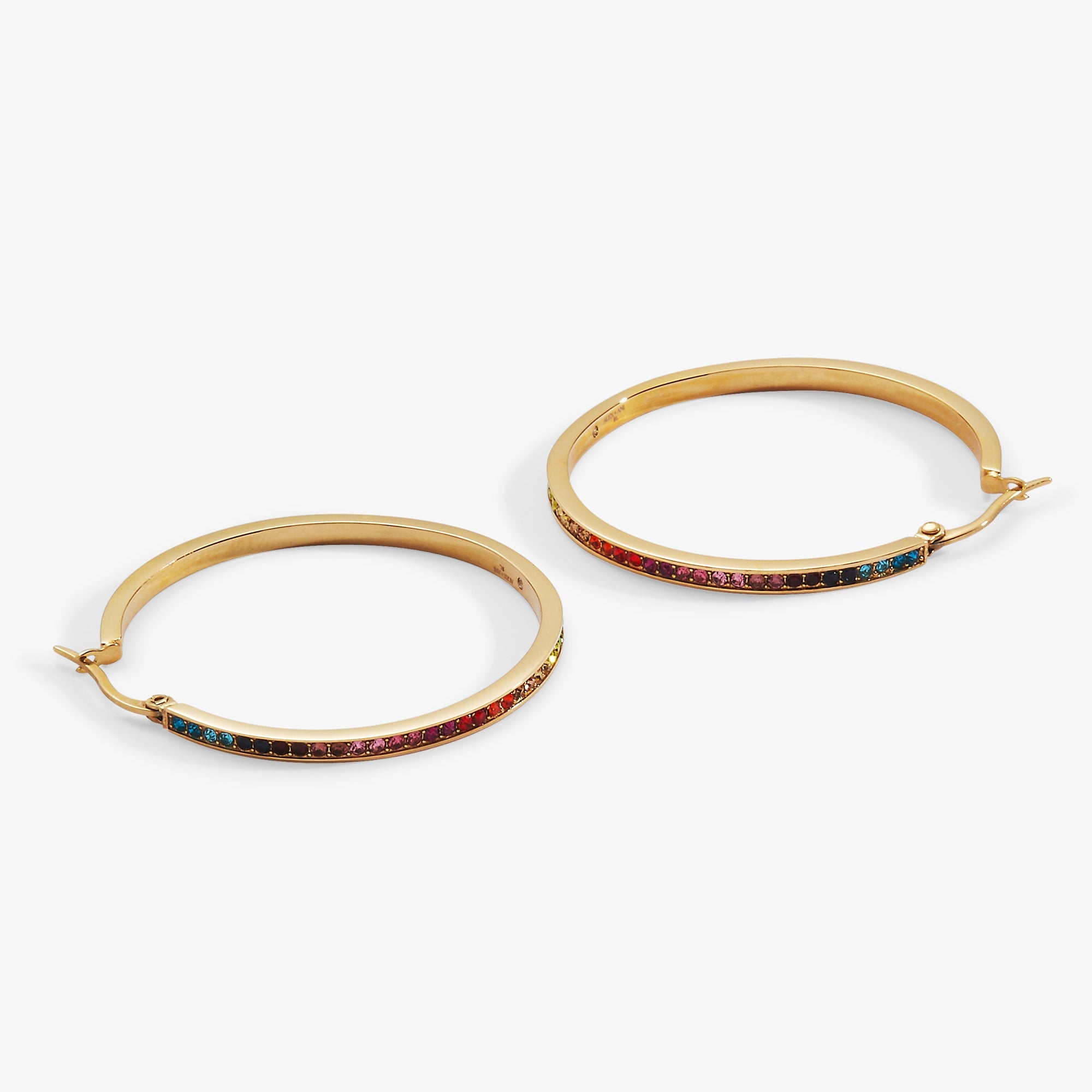 Rainbow Ombre Pave Hoop Stainless Steel Gold | Alex and Ani