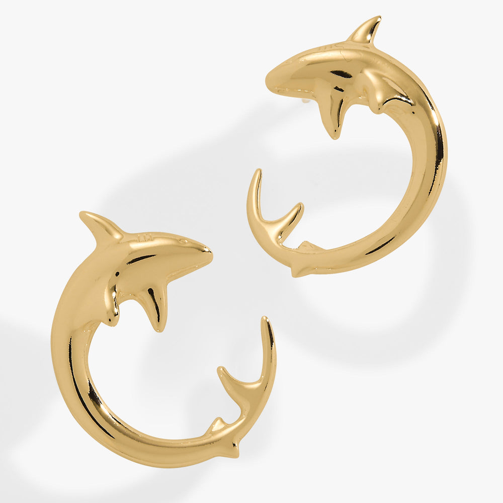 Shark Hoop Earring Silver | Alex and Ani