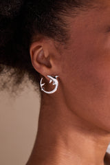 Shark Hoop Earring Silver | Alex and Ani