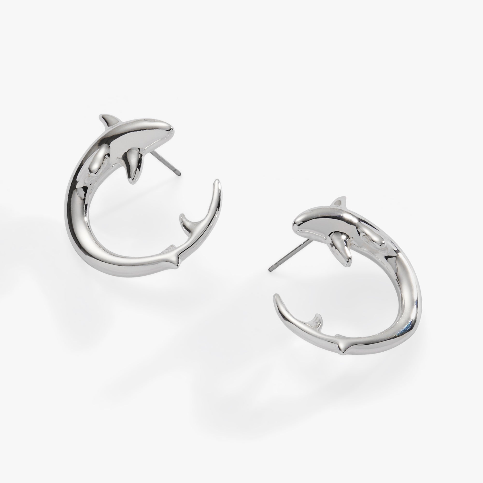 Shark Hoop Earring Silver | Alex and Ani