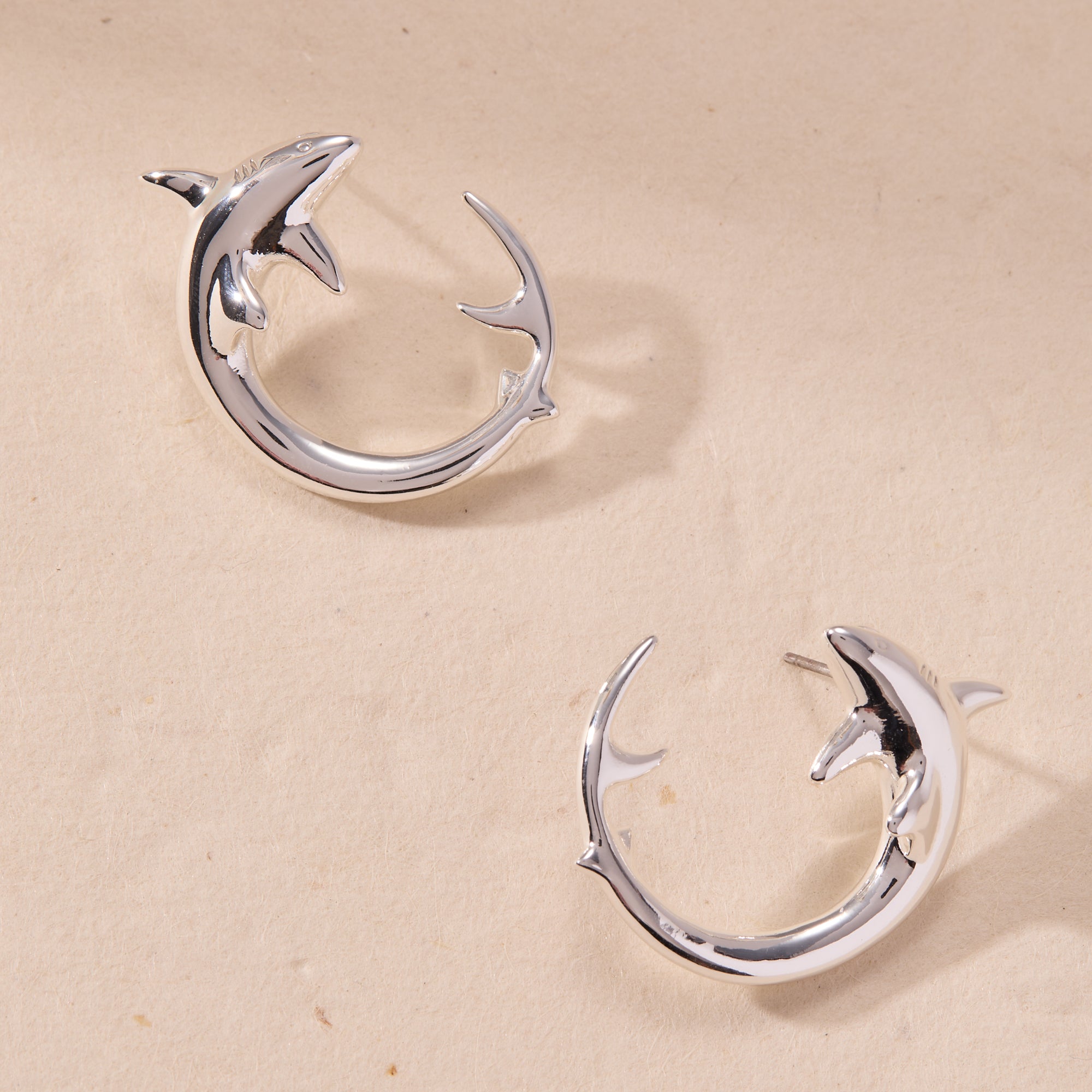 Shark Hoop Earring Silver | Alex and Ani
