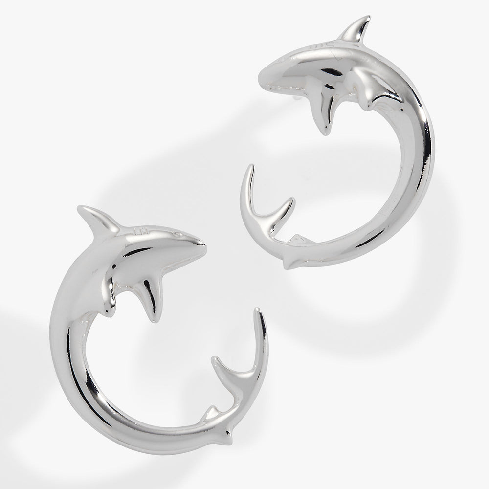 Shark Hoop Earring Silver | Alex and Ani