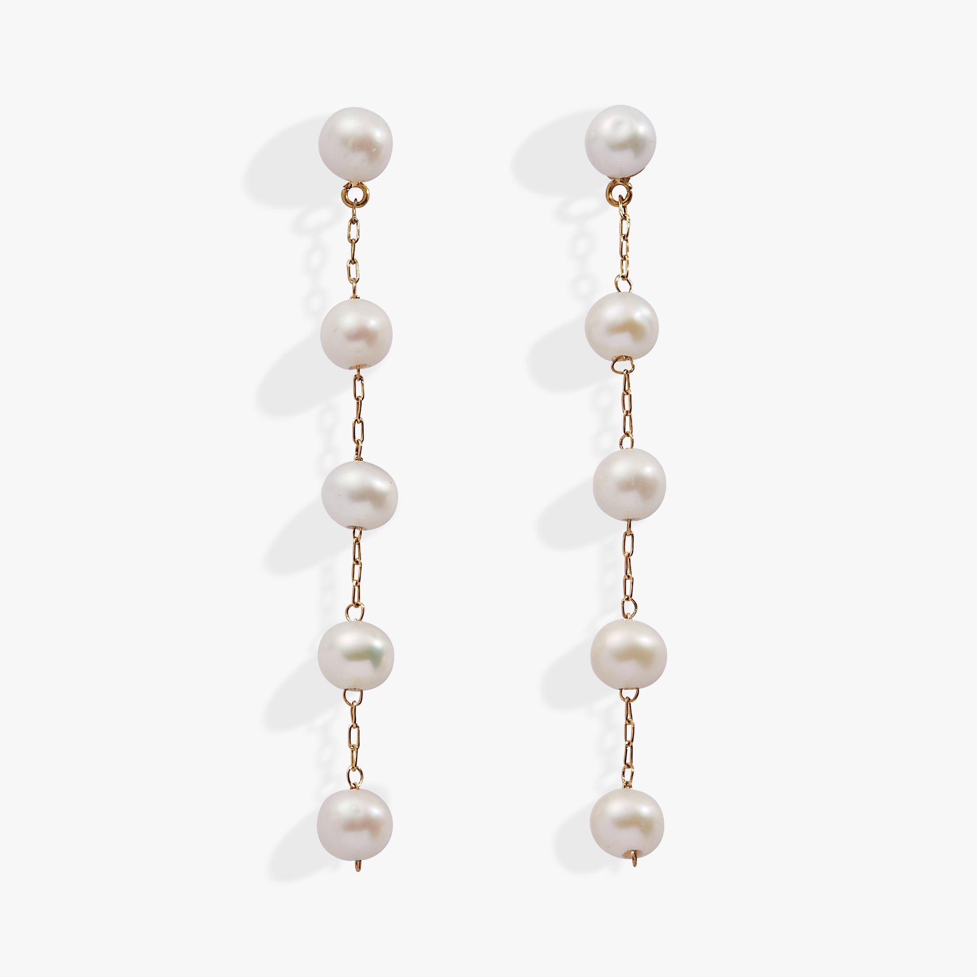 Freshwater Pearl Drop Earrings Stainless Steel Gold | Alex and Ani