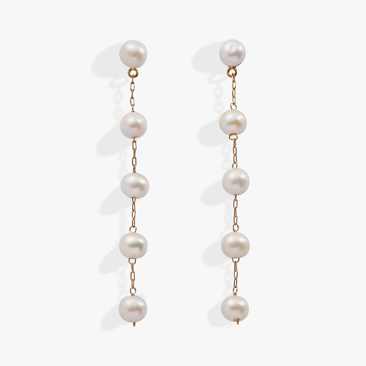 Freshwater Pearl Drop Earrings Stainless Steel Gold | Alex and Ani