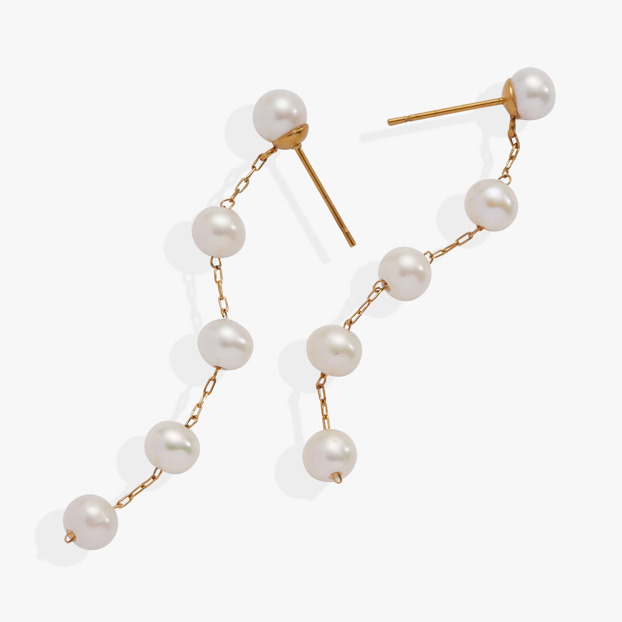 Freshwater Pearl Drop Earrings Stainless Steel Gold | Alex and Ani