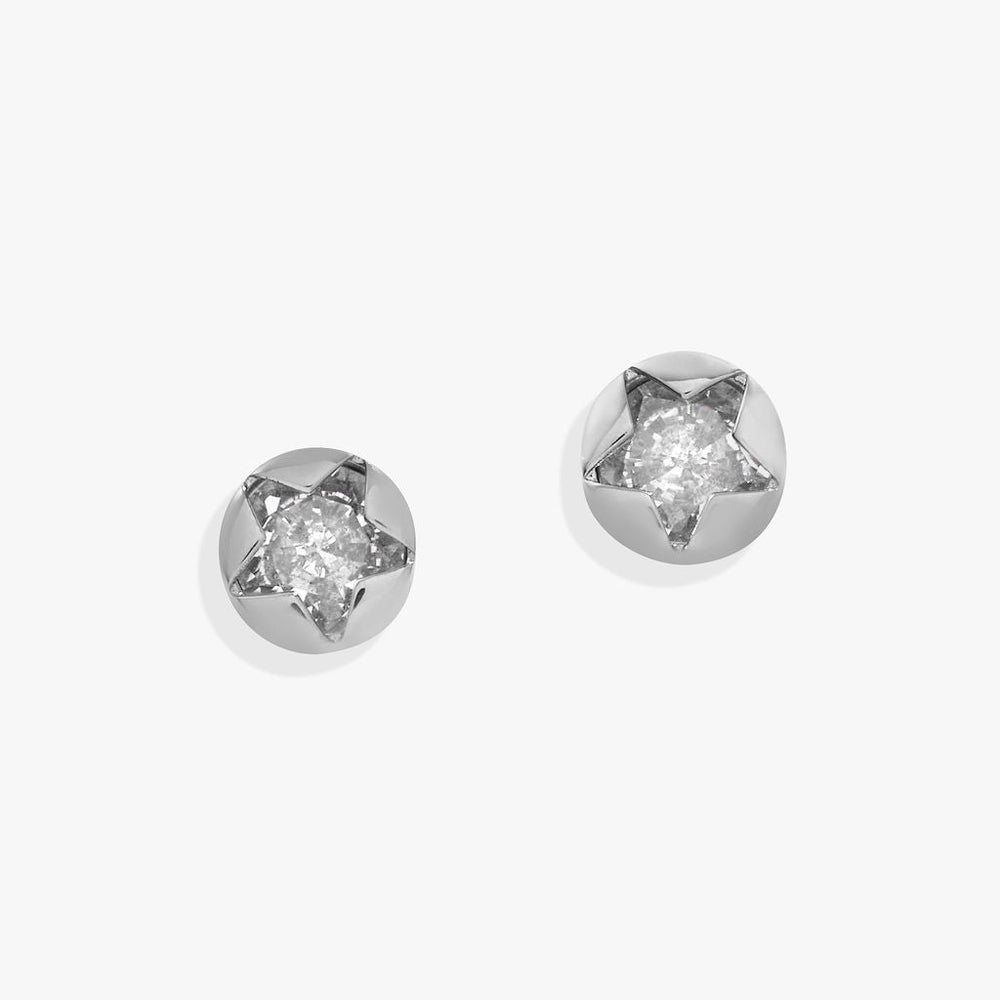 Crystal Star Mini Stud Earrings Stainless Steel Silver | Alex and Ani