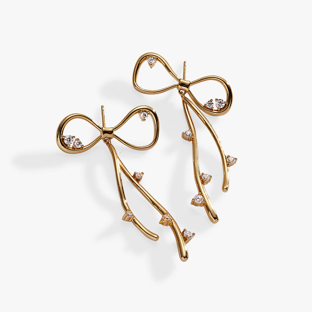 Coquette Bow Earrings Shiny Gold | Alex and Ani