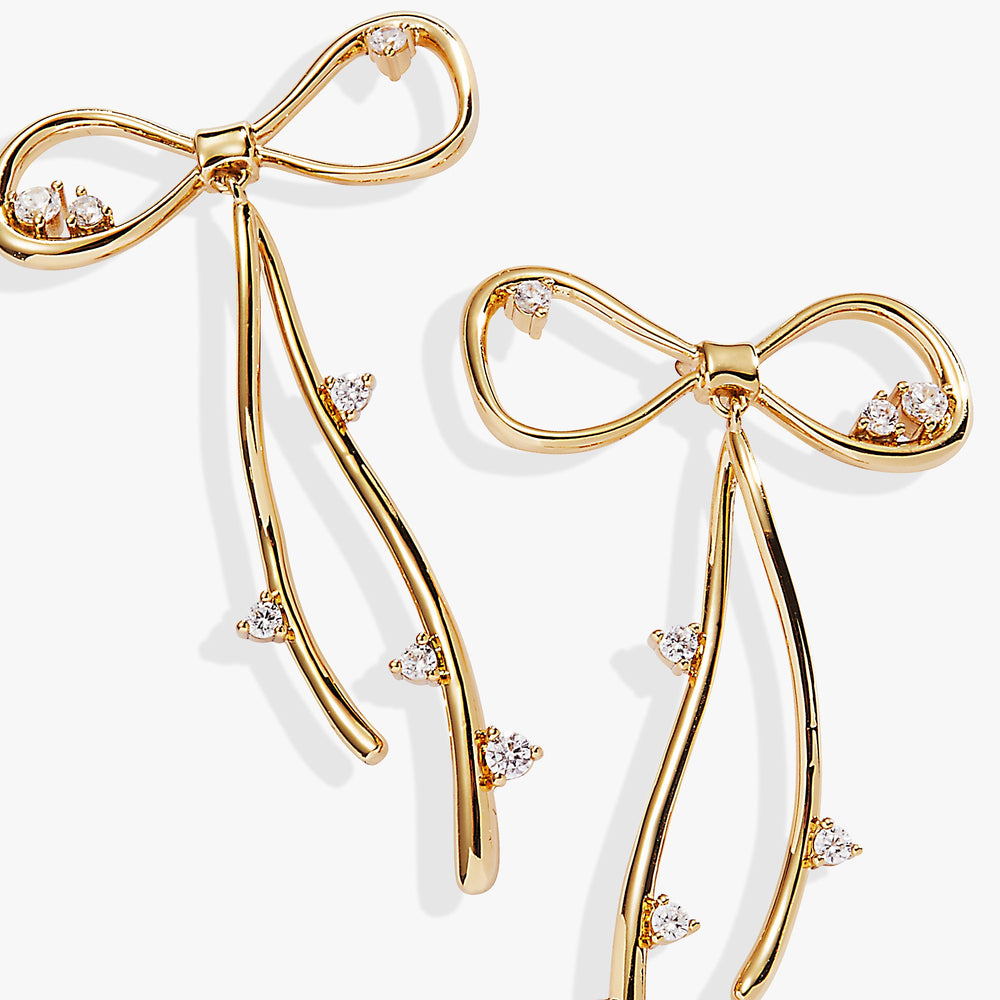 Coquette Bow Earrings Shiny Gold | Alex and Ani