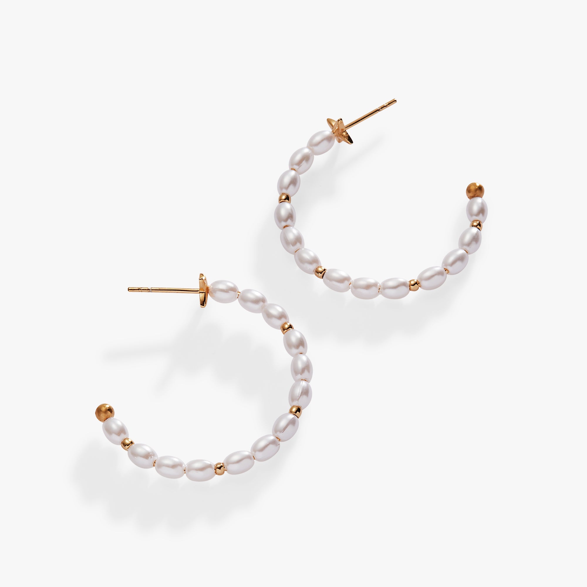 Rice Pearl Hoop Earring Gold | Alex and Ani