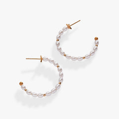 Rice Pearl Hoop Earring Gold | Alex and Ani