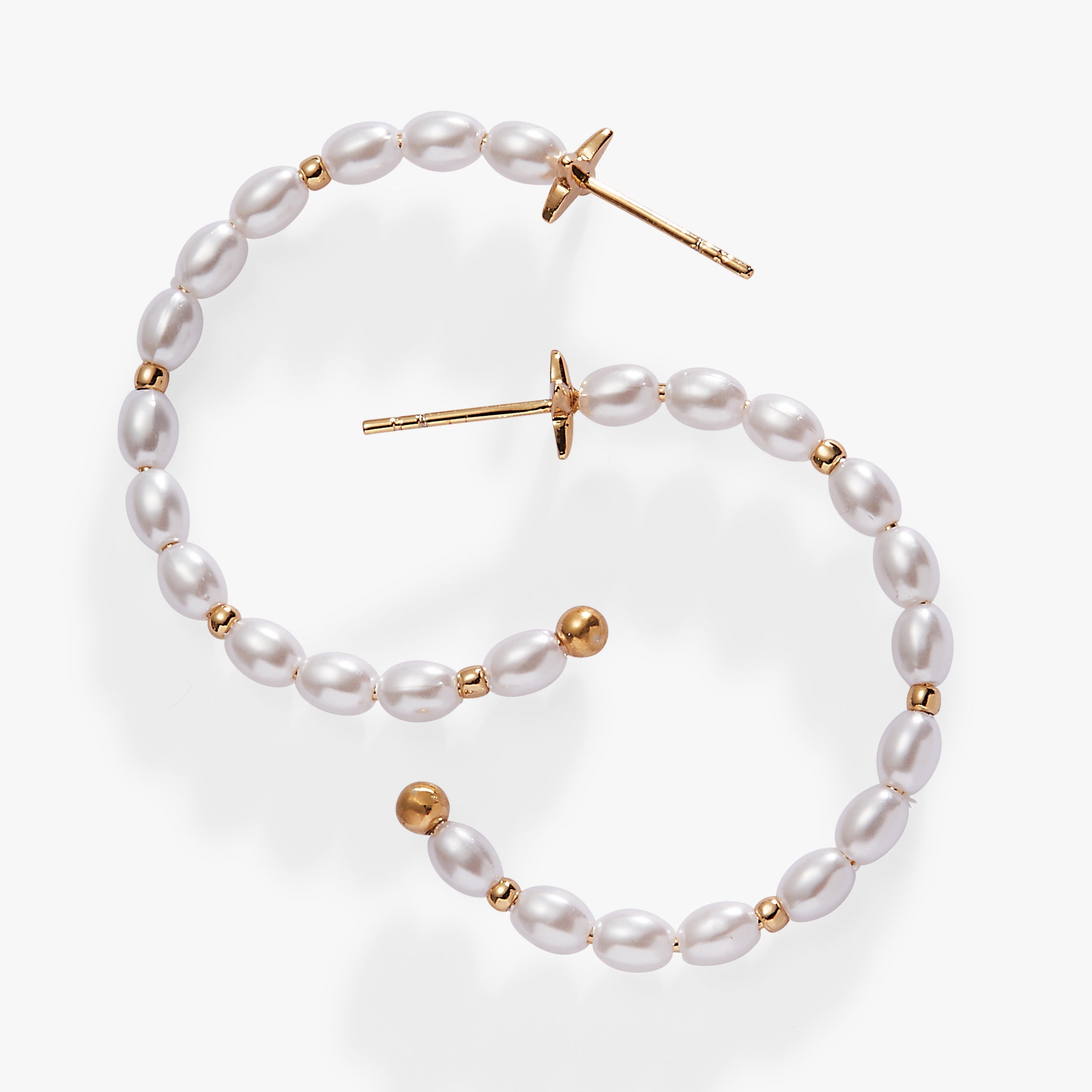 Rice Pearl Hoop Earring Gold | Alex and Ani