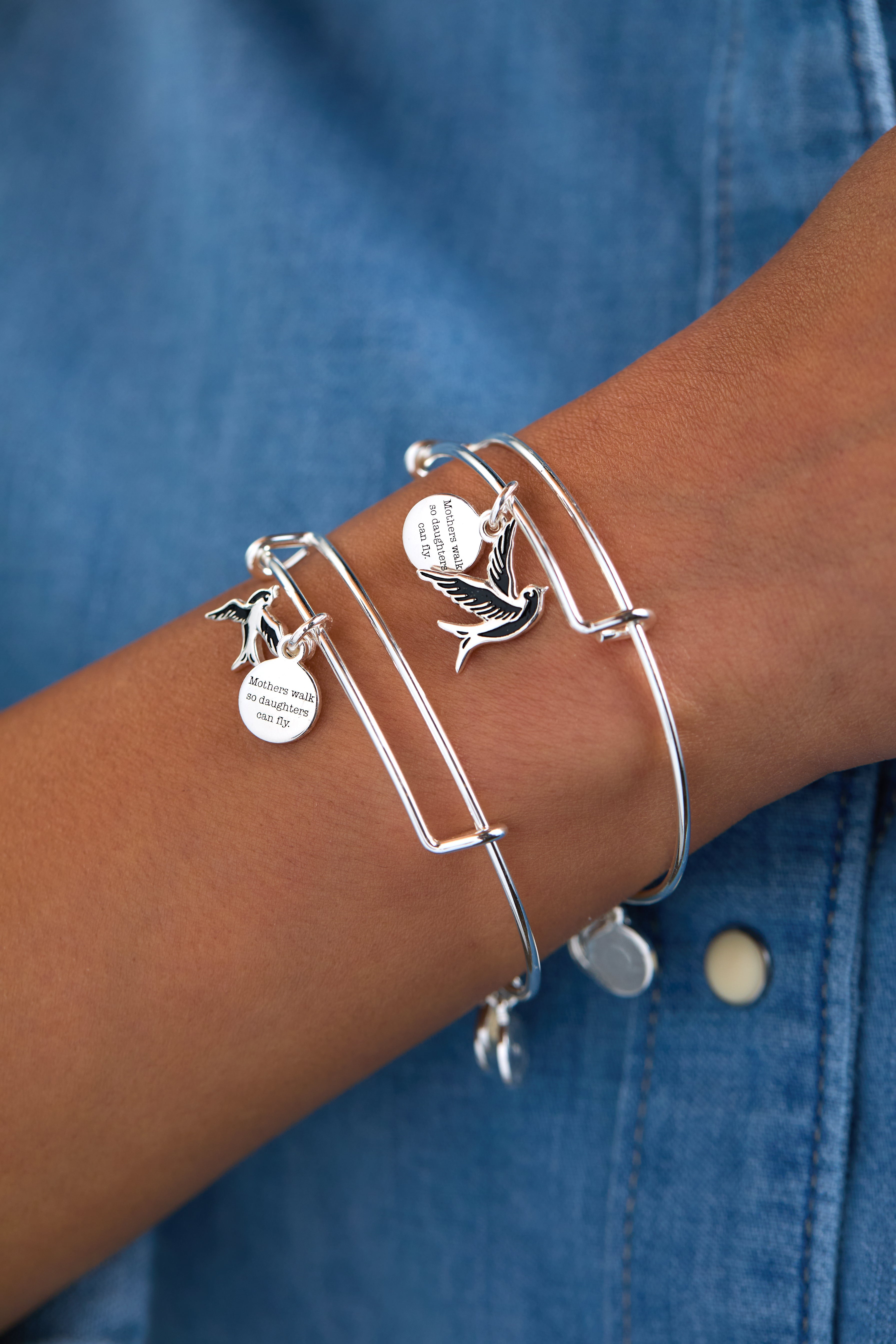 Mother & Daughter Sparrow Set of 2 Silver | Alex and Ani