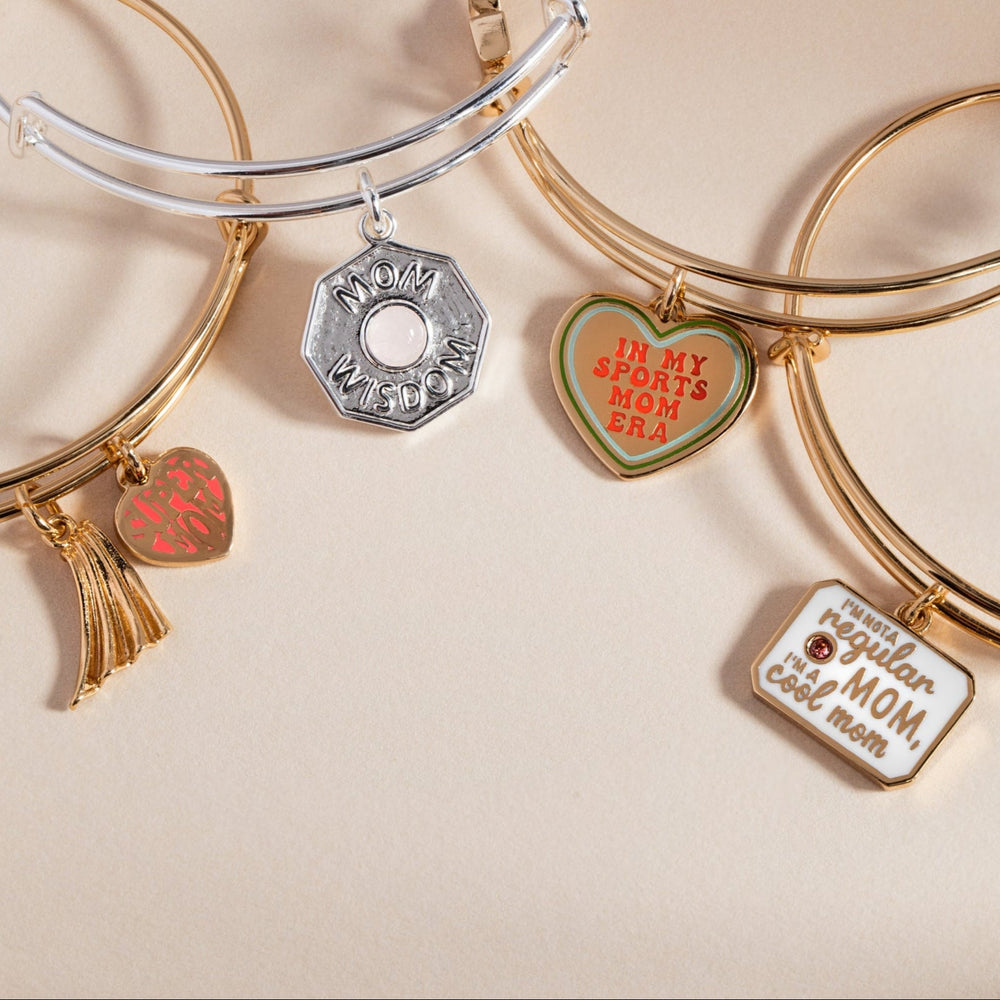 “In My Sports Mom Era” Charm Bangle Gold | Alex and Ani