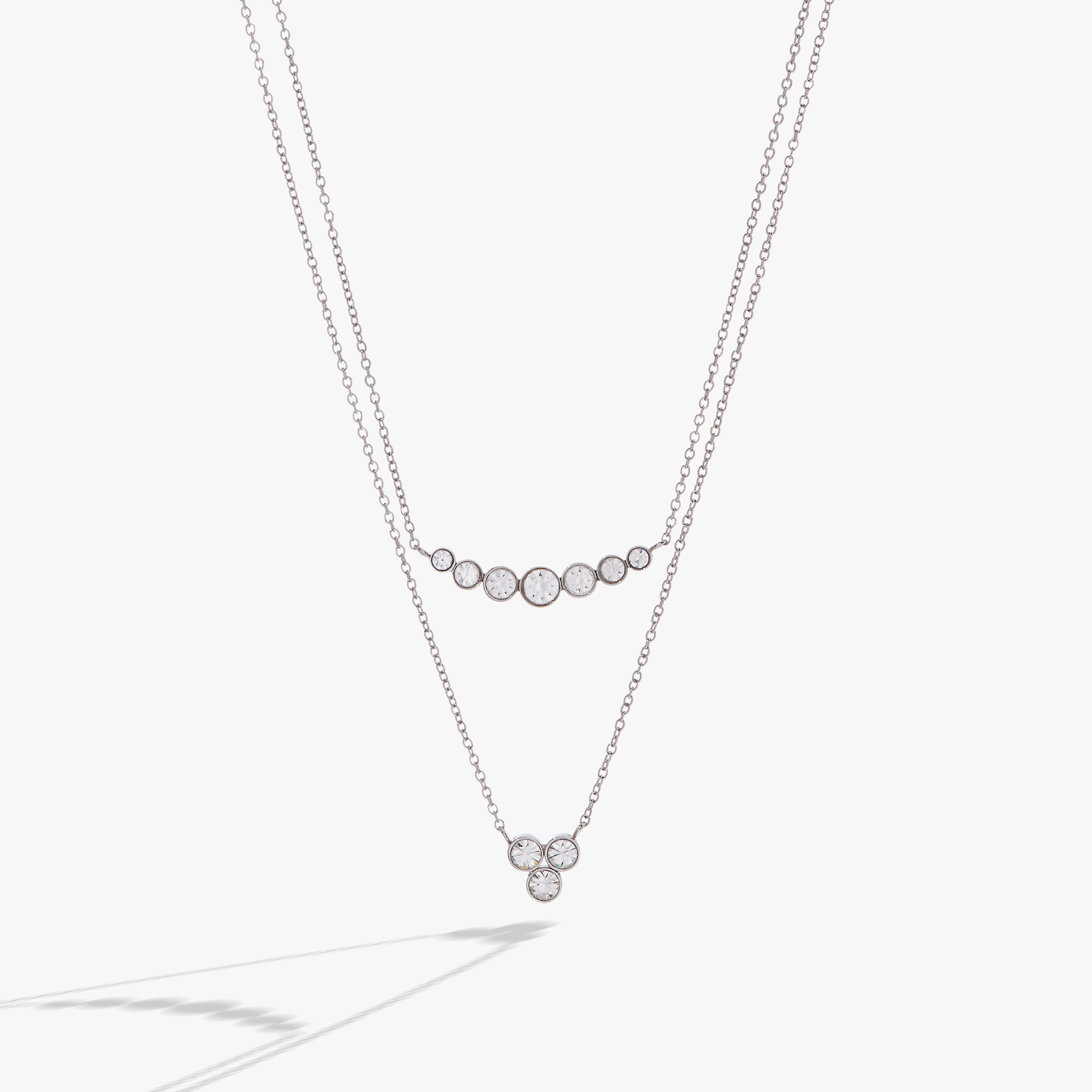 Double-Layer Crystal Necklace Stainless Steel Gold | Alex and Ani