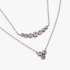 Double-Layer Crystal Necklace Stainless Steel Gold | Alex and Ani