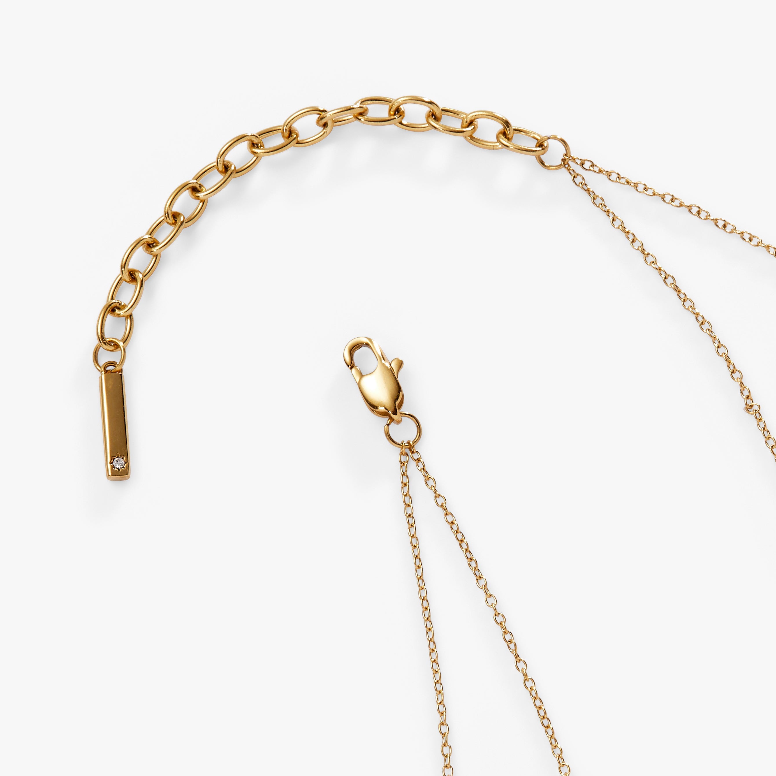 Double-Layer Crystal Necklace Stainless Steel Gold | Alex and Ani