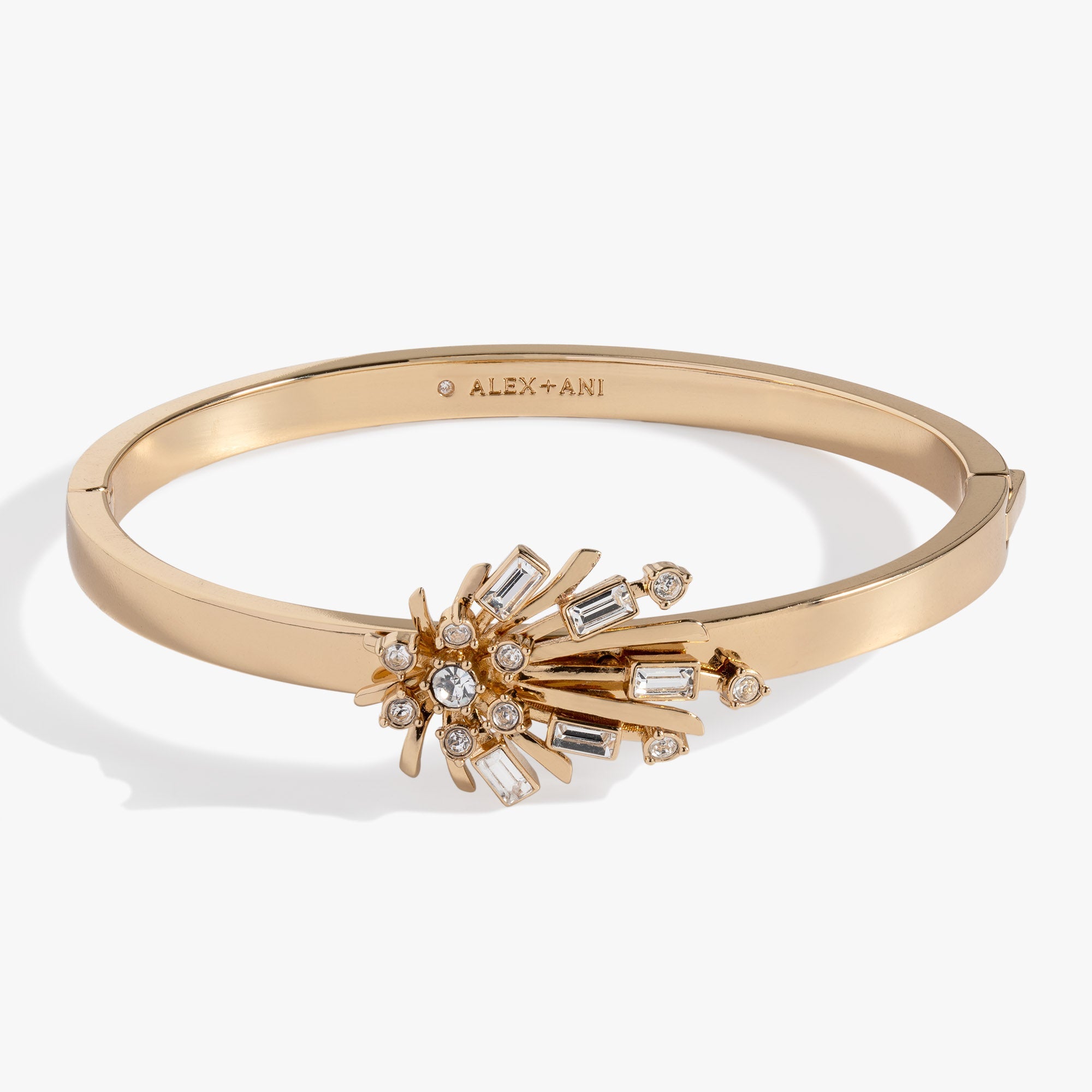Festive Sparkle Hinge Bangle Gold | Alex and Ani