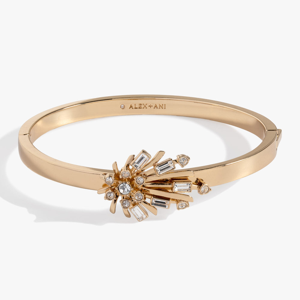 Festive Sparkle Hinge Bangle Gold | Alex and Ani