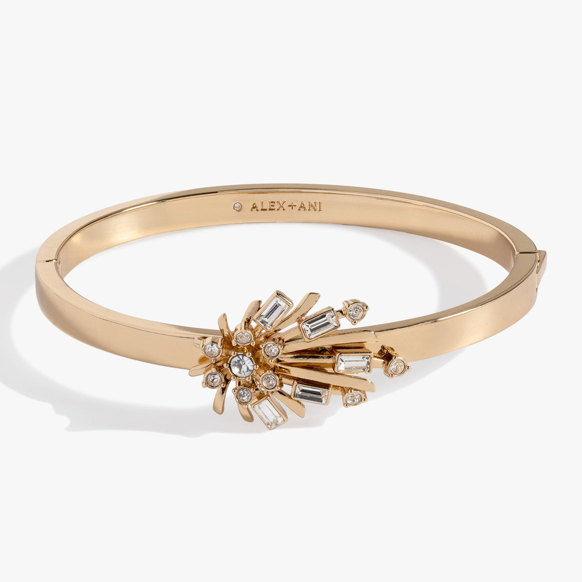 Festive Sparkle Hinge Bangle Gold | Alex and Ani