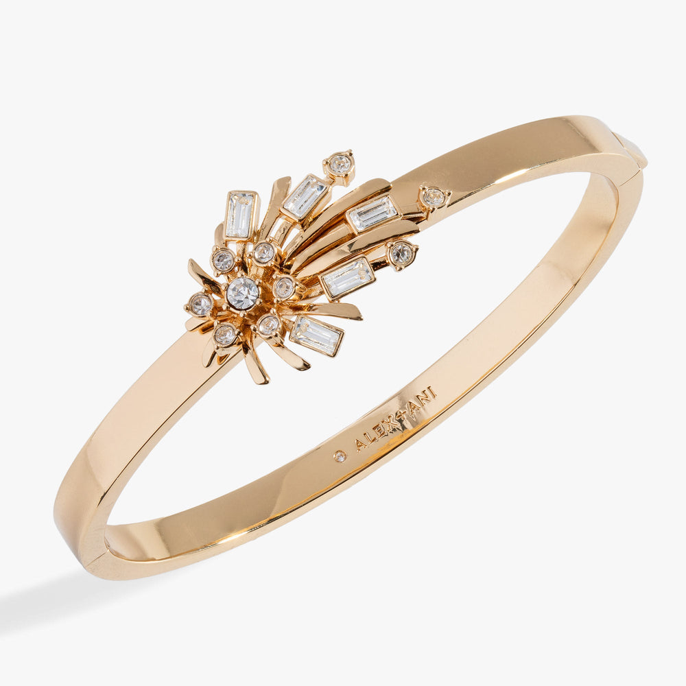 Festive Sparkle Hinge Bangle Gold | Alex and Ani
