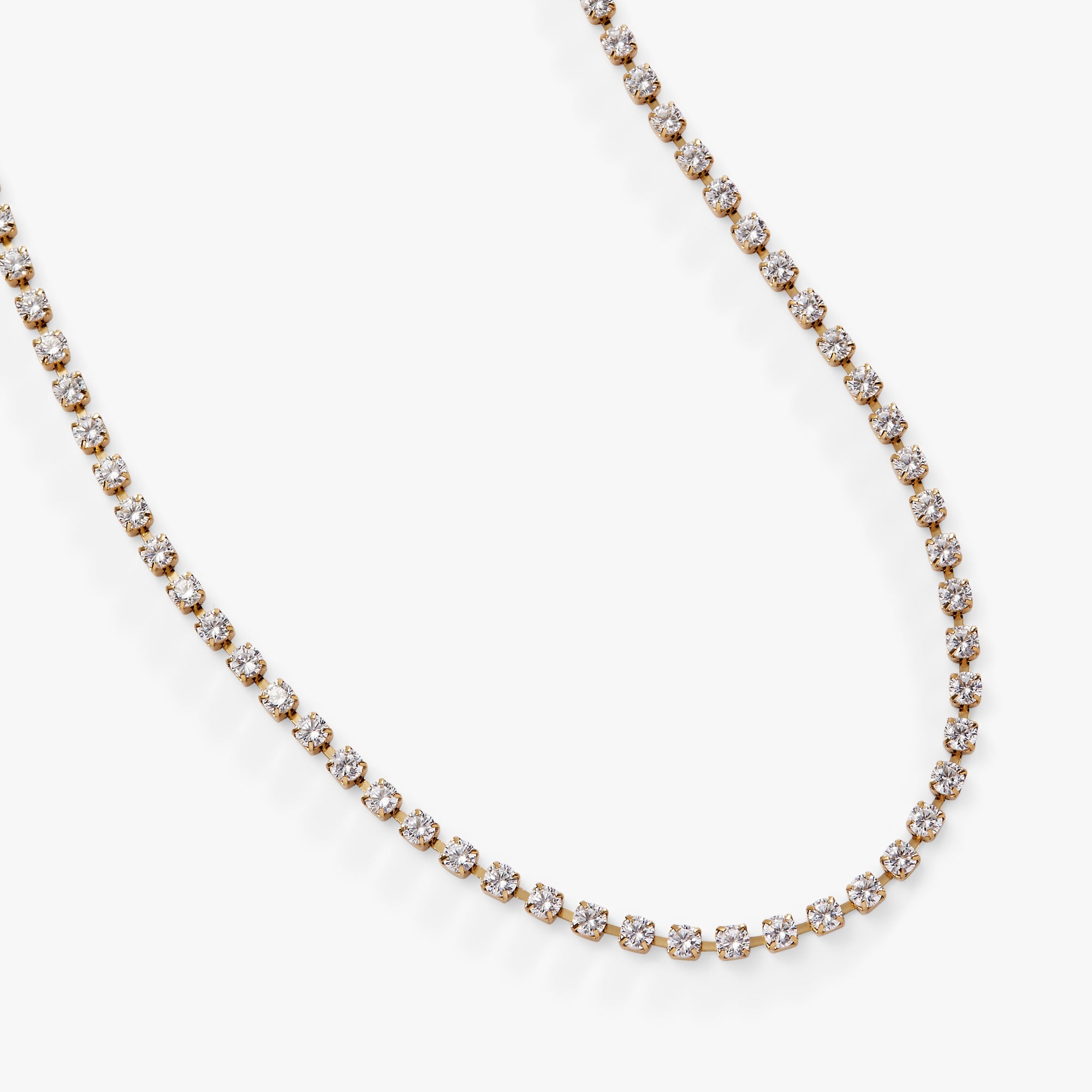 Crystal Tennis Chain Necklace Stainless Steel Silver | Alex and Ani