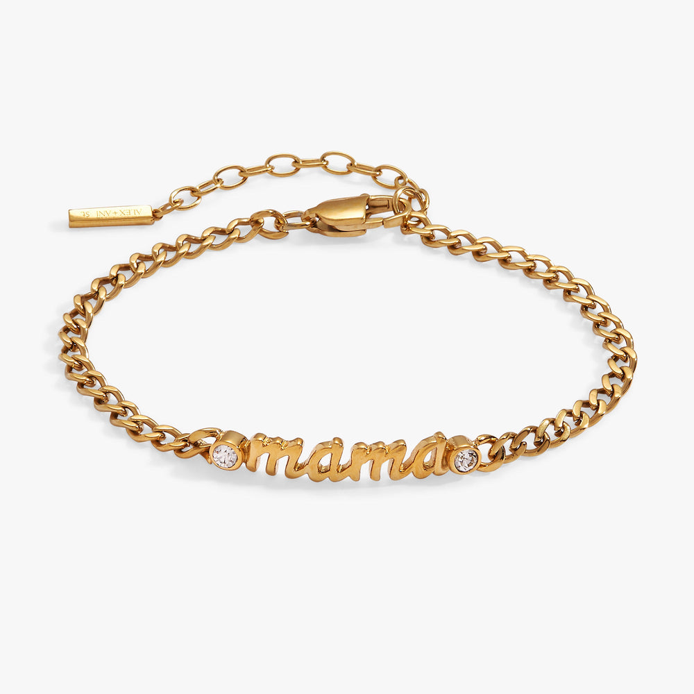 Mama Curb Chain Bracelet Stainless Steel Gold | Alex and Ani