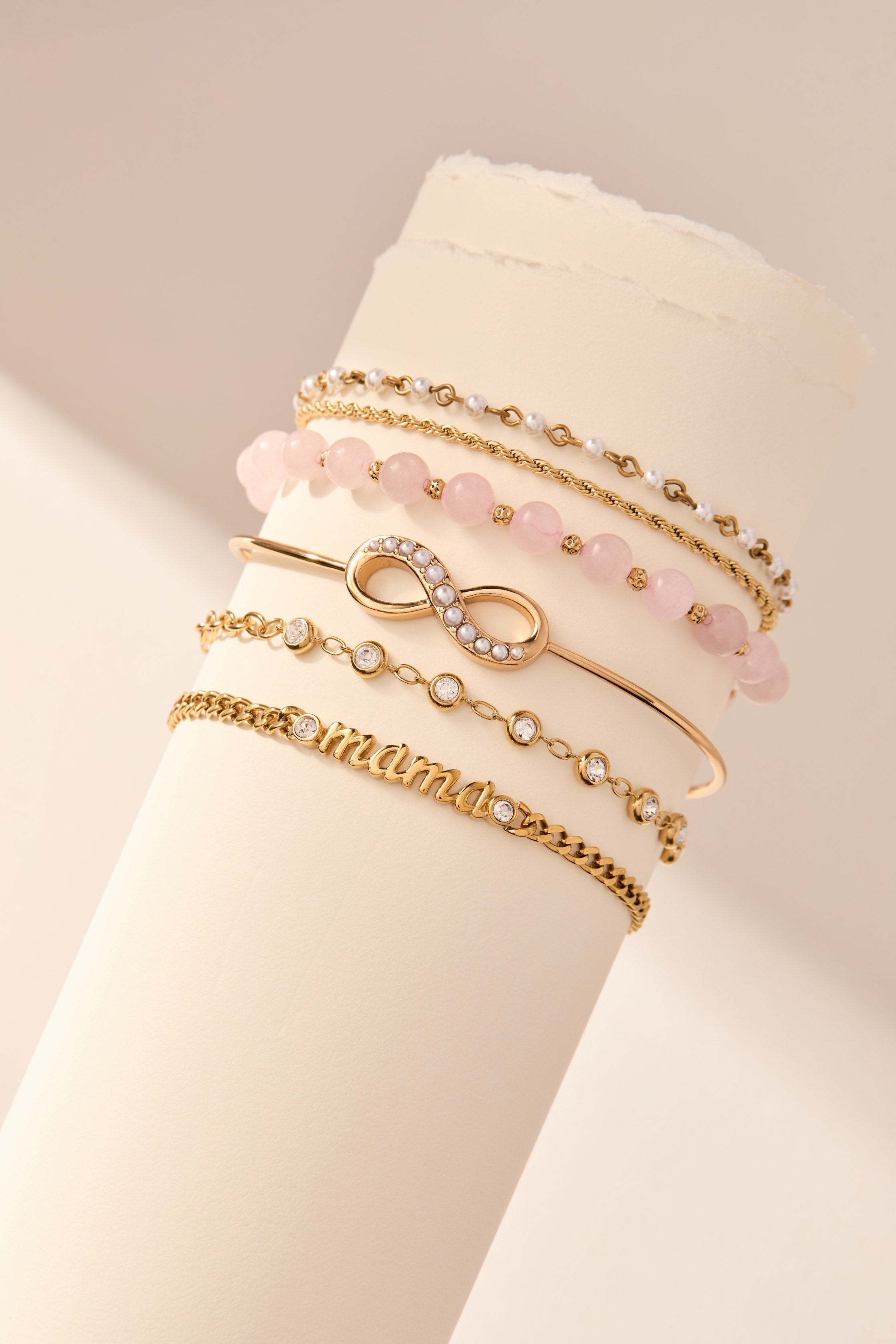 Mama Curb Chain Bracelet Stainless Steel Gold | Alex and Ani
