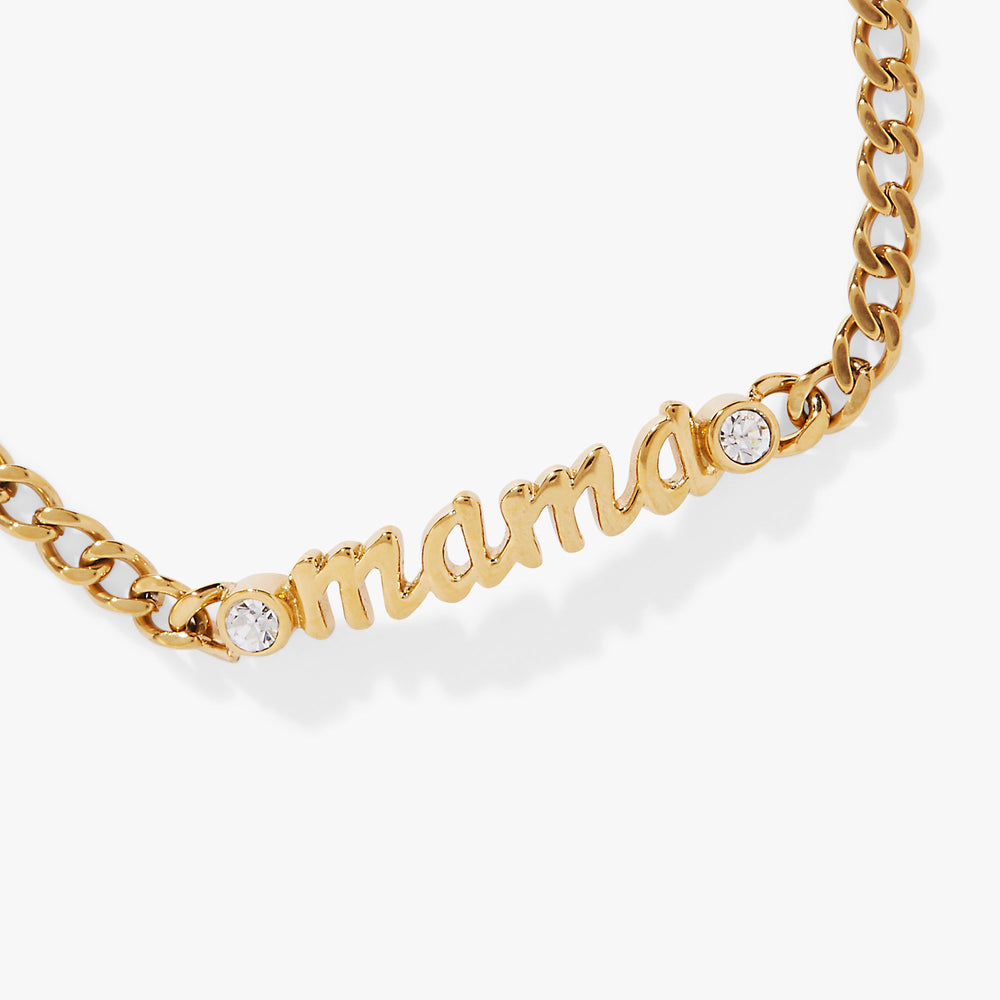 Mama Curb Chain Bracelet Stainless Steel Gold | Alex and Ani