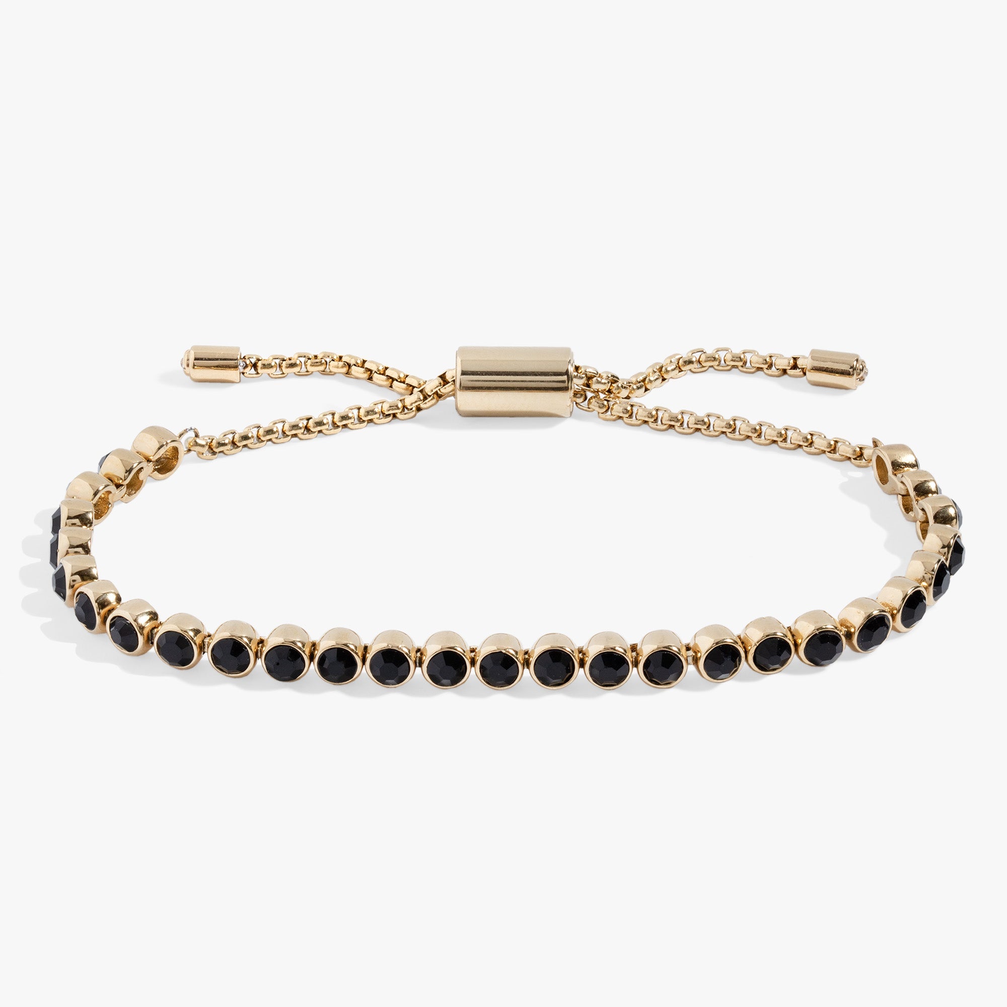 Jet Bolo Tennis Bracelet Stainless Steel  Gold | Alex and Ani