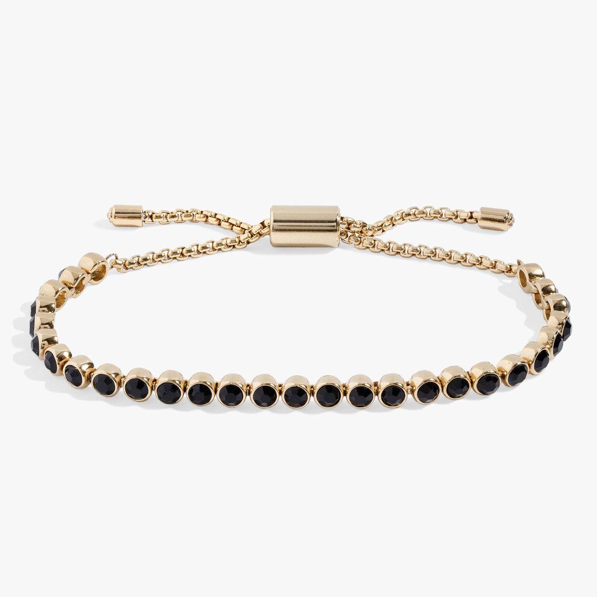 Jet Bolo Tennis Bracelet Stainless Steel  Gold | Alex and Ani