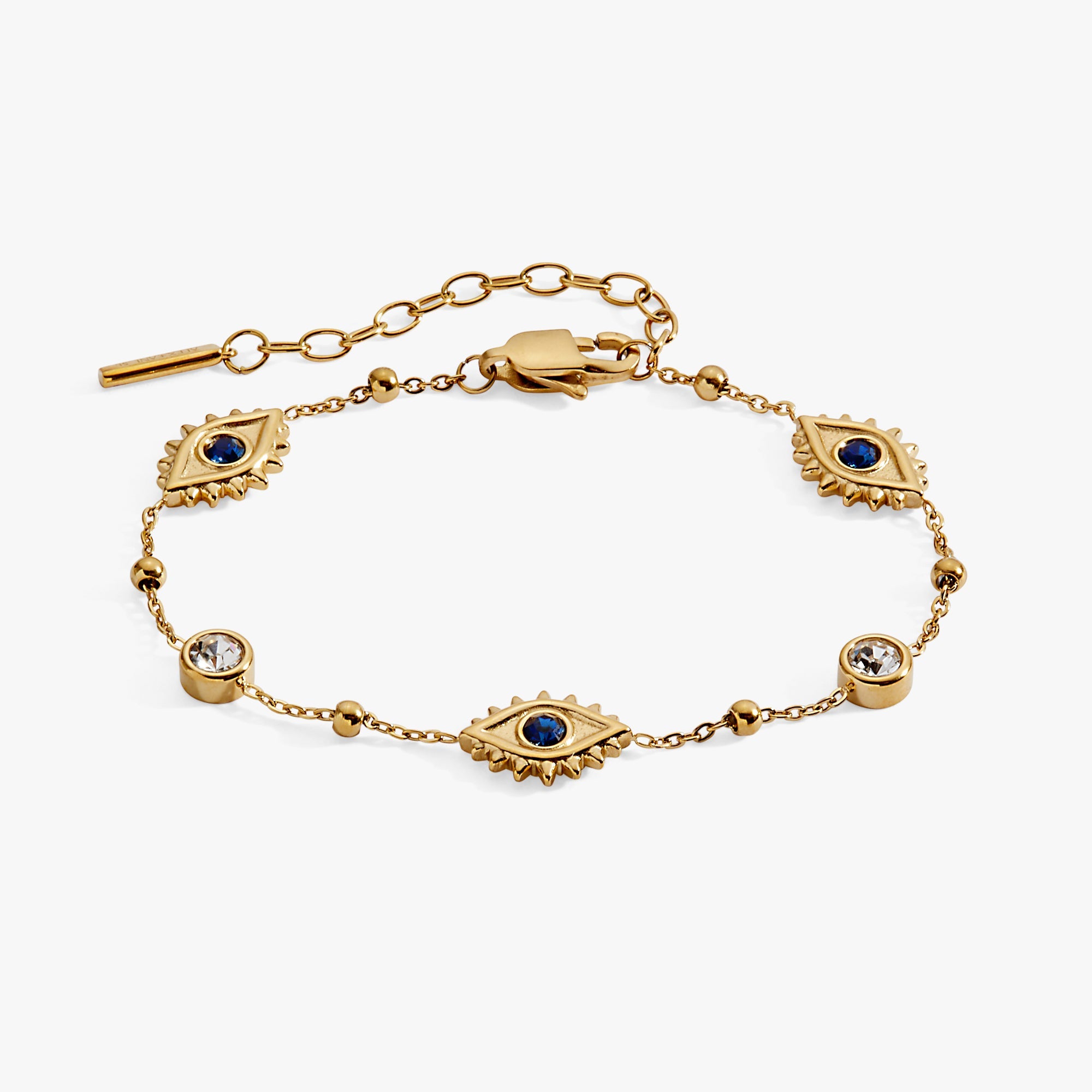 Evil Eye Satellite Chain Inline Bracelet Stainless Steel Silver | Alex and Ani