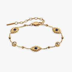 Evil Eye Satellite Chain Inline Bracelet Stainless Steel Silver | Alex and Ani