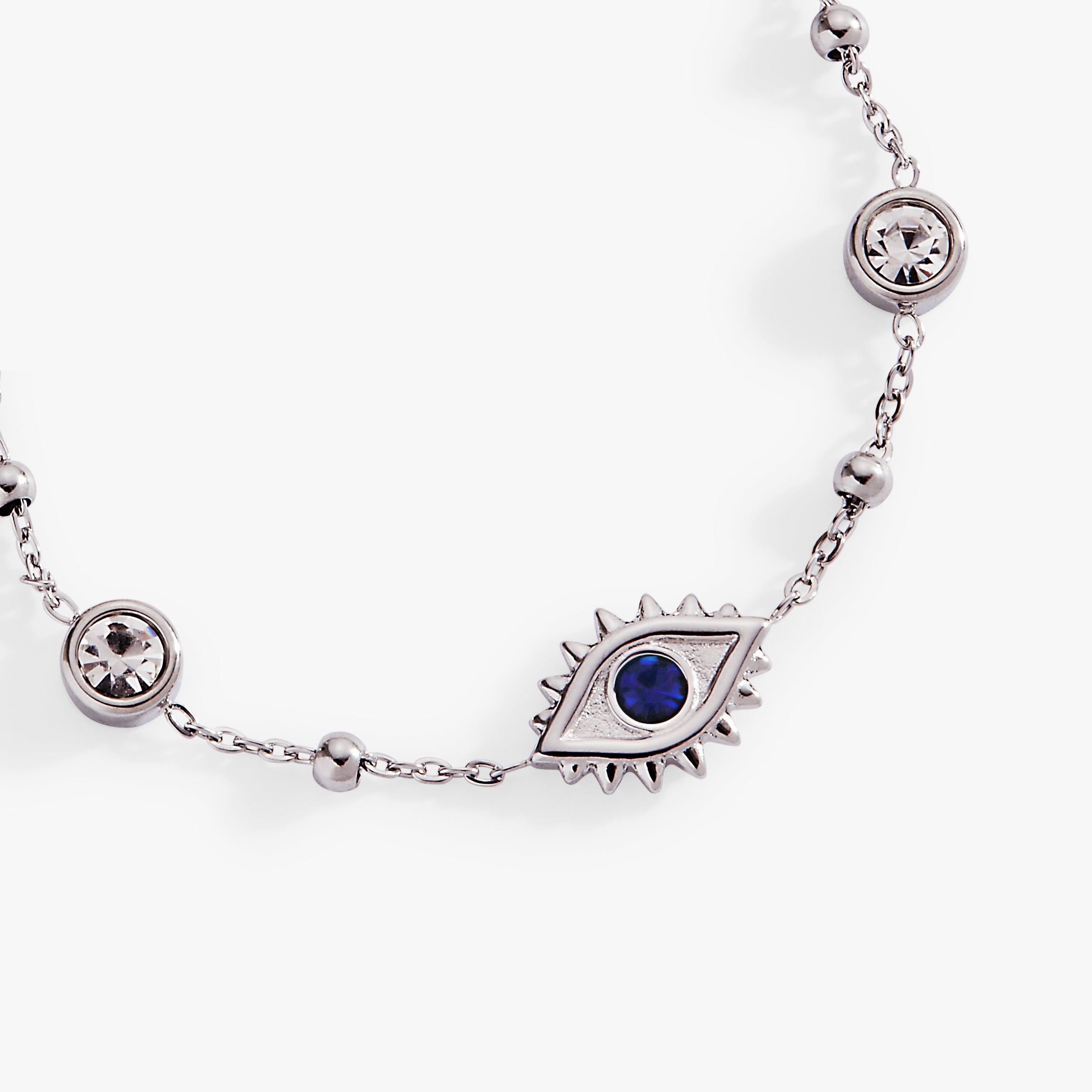 Evil Eye Satellite Chain Inline Bracelet Stainless Steel Silver | Alex and Ani