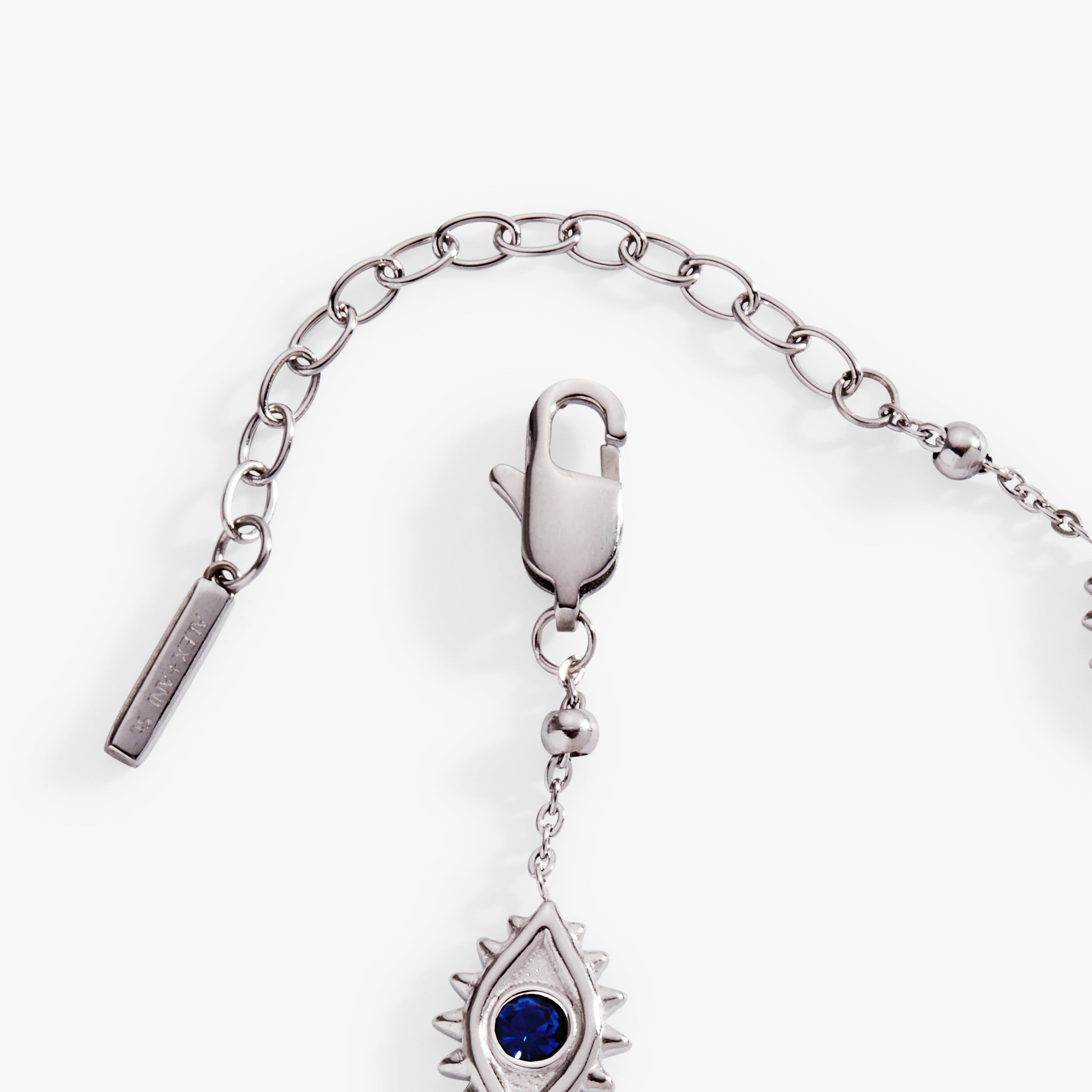 Evil Eye Satellite Chain Inline Bracelet Stainless Steel Silver | Alex and Ani