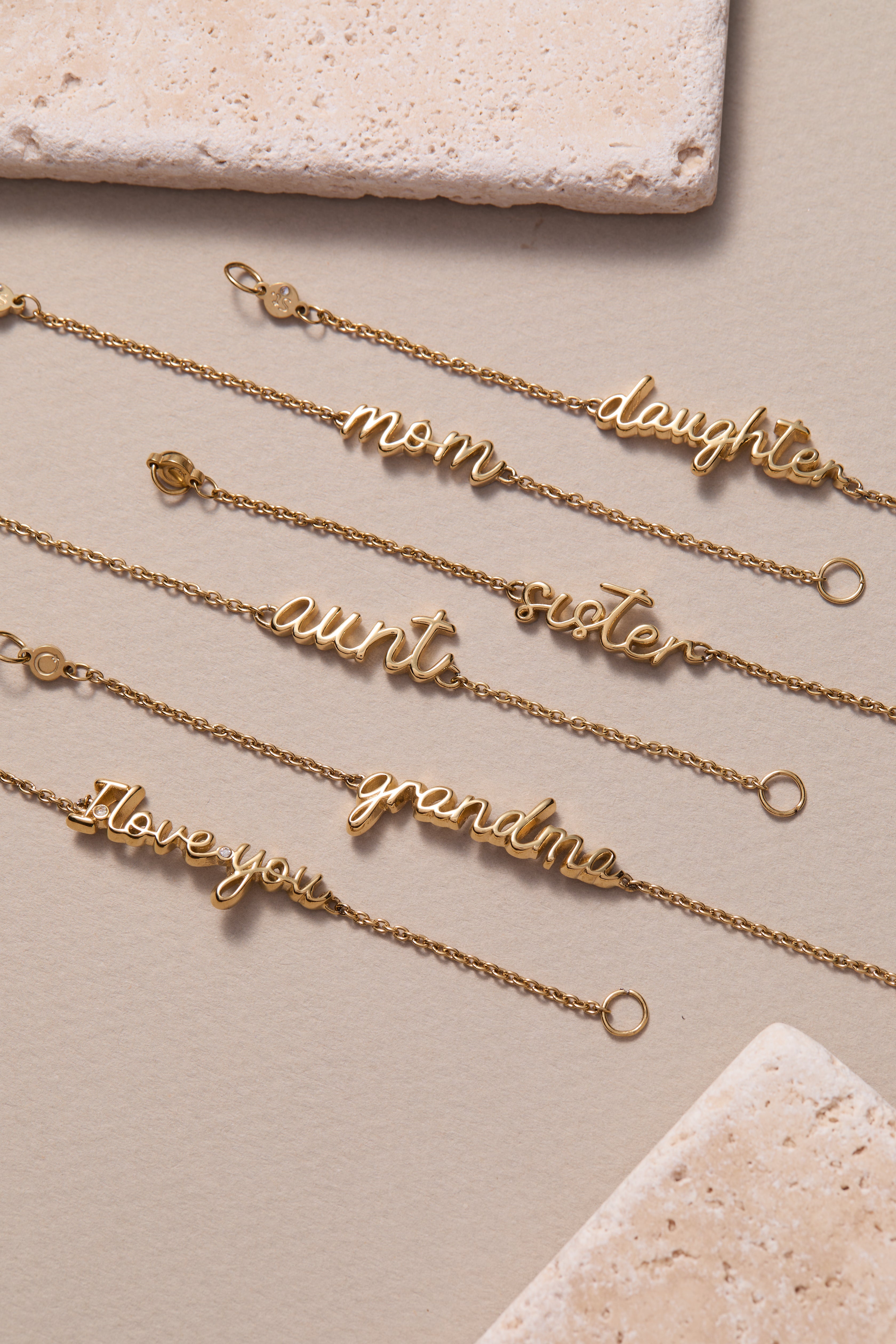 “Aunt” Strand Stainless Steel Gold | Alex and Ani
