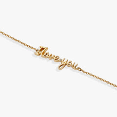 “I Love You” Strand Stainless Steel Gold | Alex and Ani
