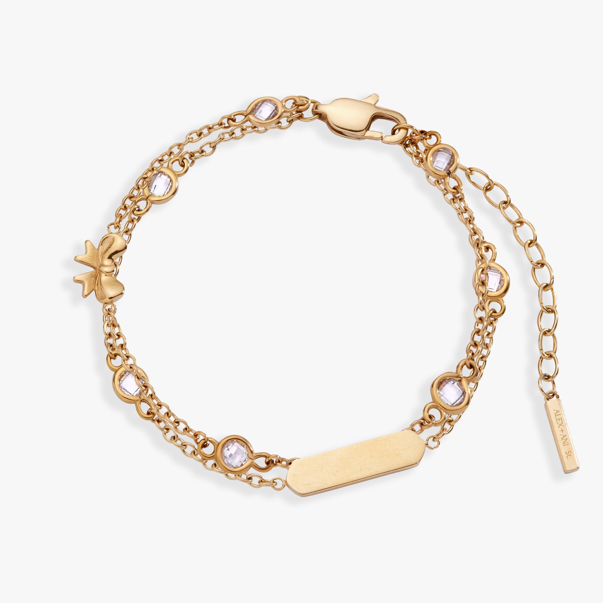 Bow Chain Adjustable Bracelet Stainless Steel Gold | Alex and Ani