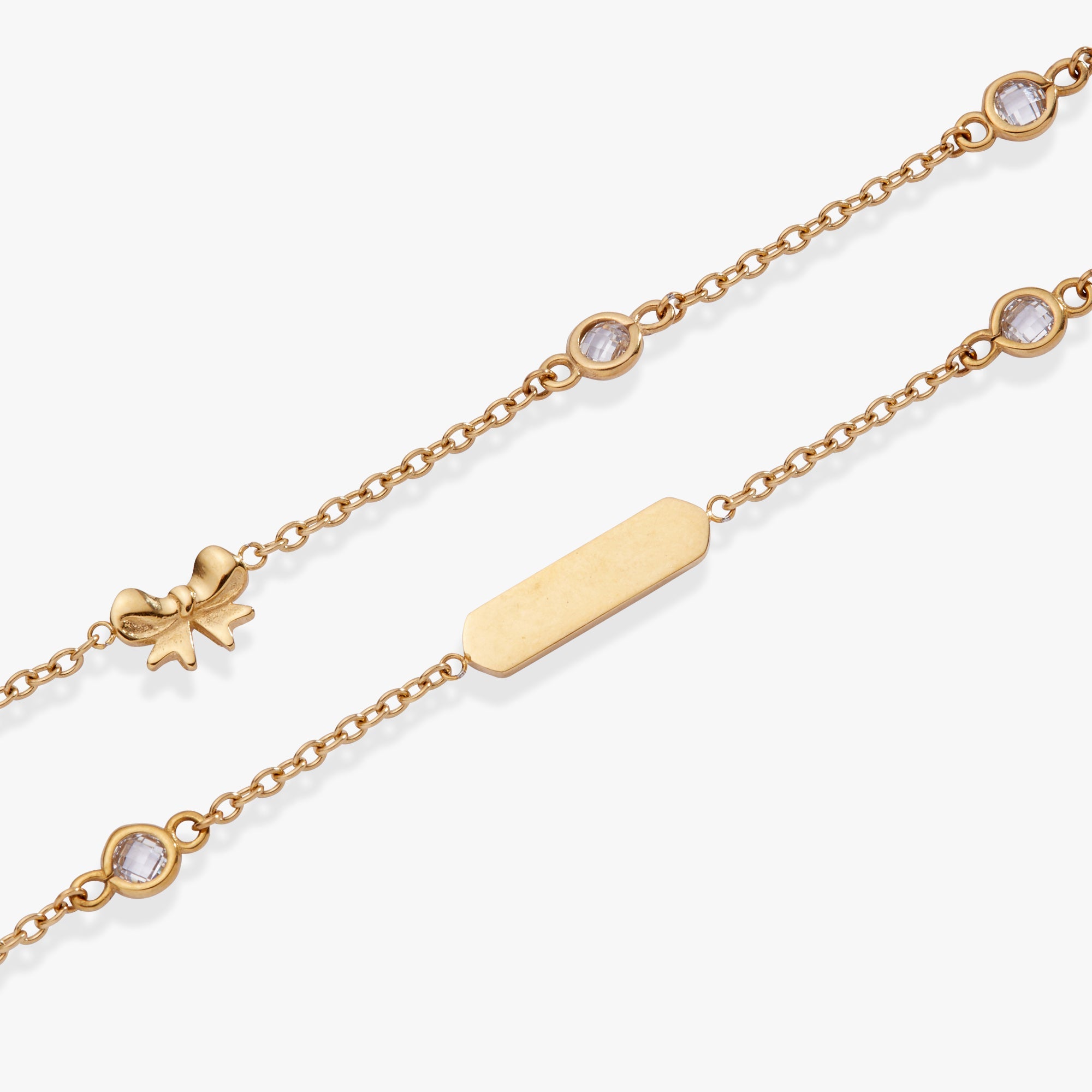 Bow Chain Adjustable Bracelet Stainless Steel Gold | Alex and Ani