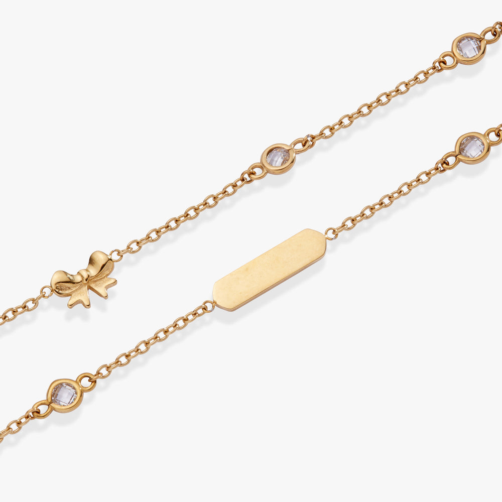 Bow Chain Adjustable Bracelet Stainless Steel Gold | Alex and Ani