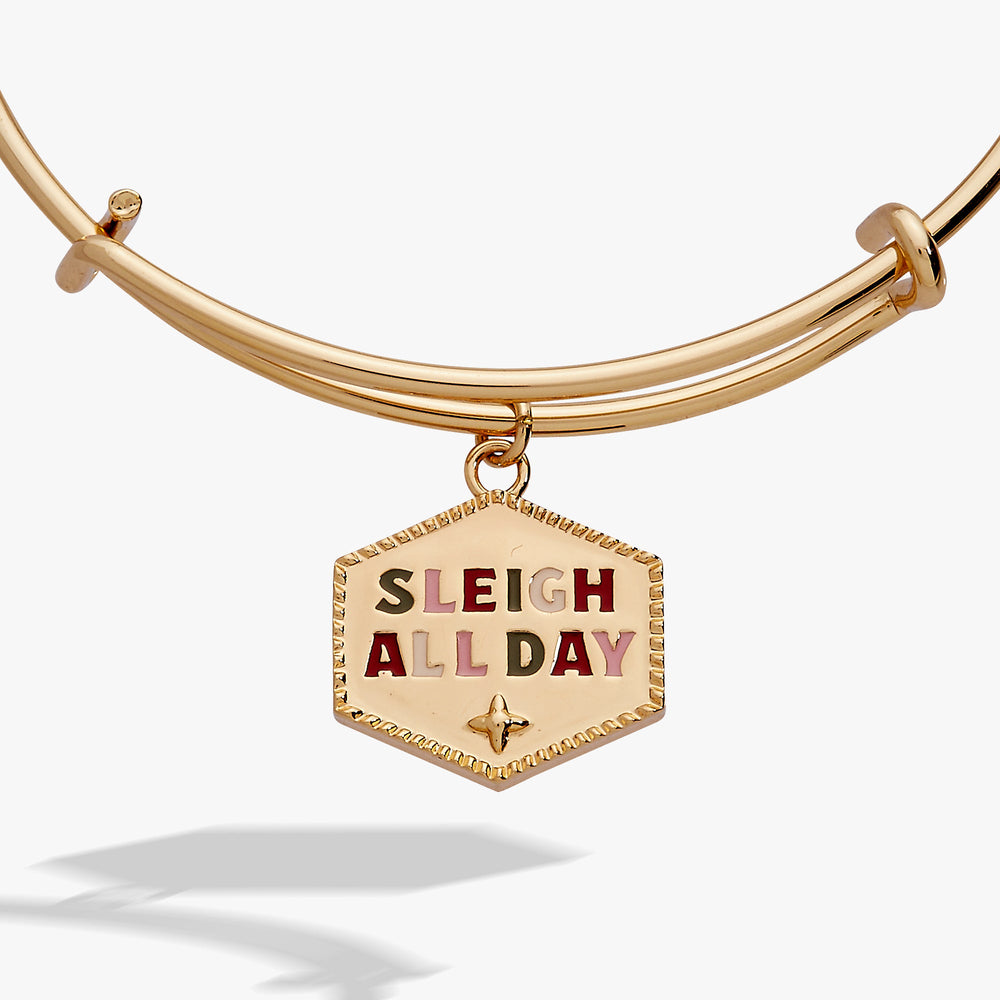 ‘Sleigh All Day’ Charm Bangle Gold | Alex and Ani