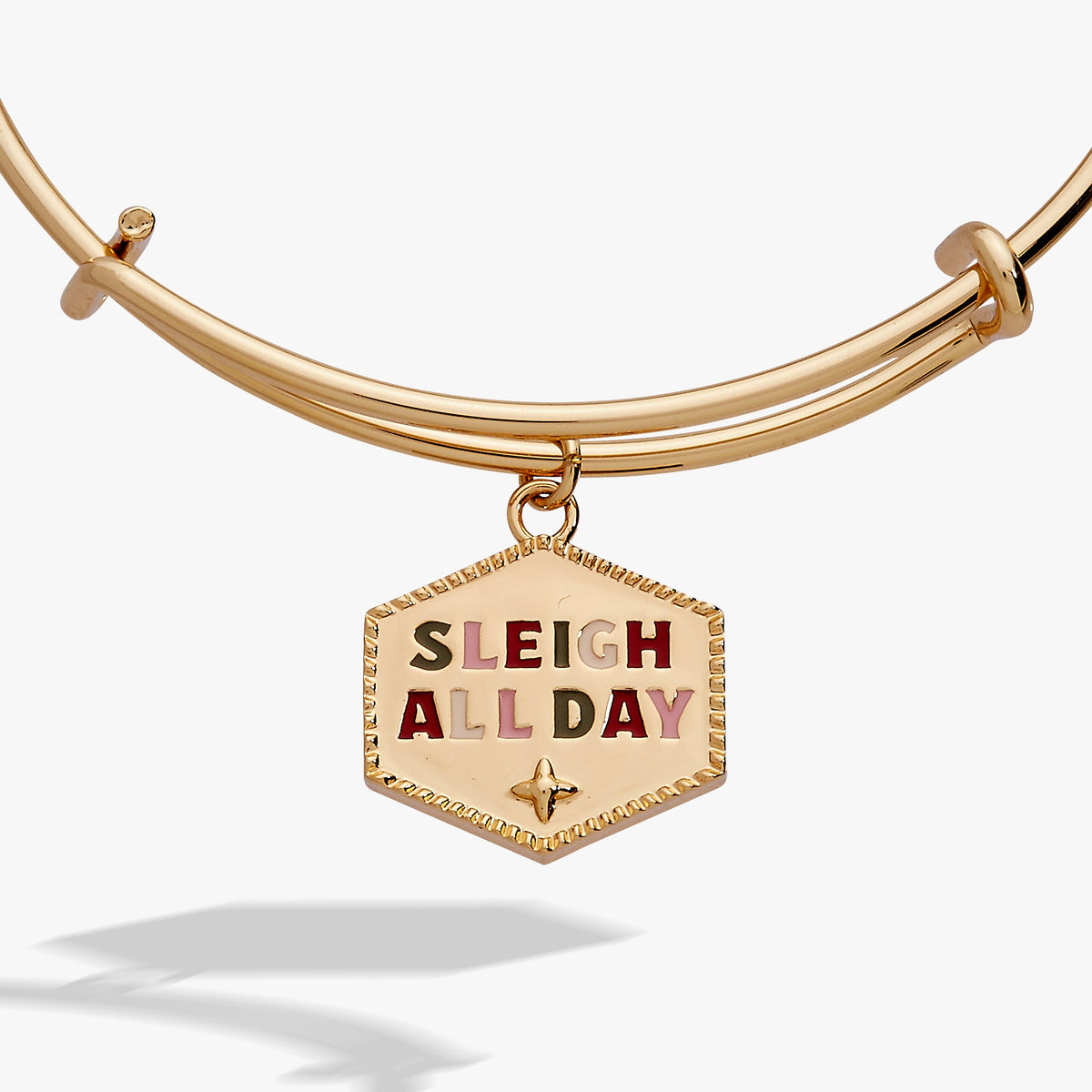 ‘Sleigh All Day’ Charm Bangle Gold | Alex and Ani