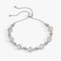 Snowflake Crystal Beaded Bolo Bracelet Silver | Alex and Ani